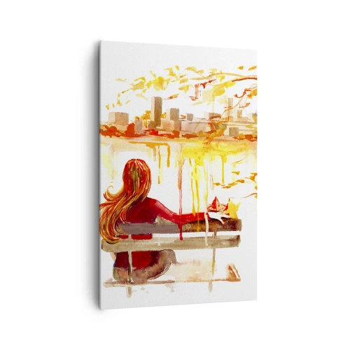 Canvastavla - Bild på duk - En stund för eftertanke - 80x120 cm