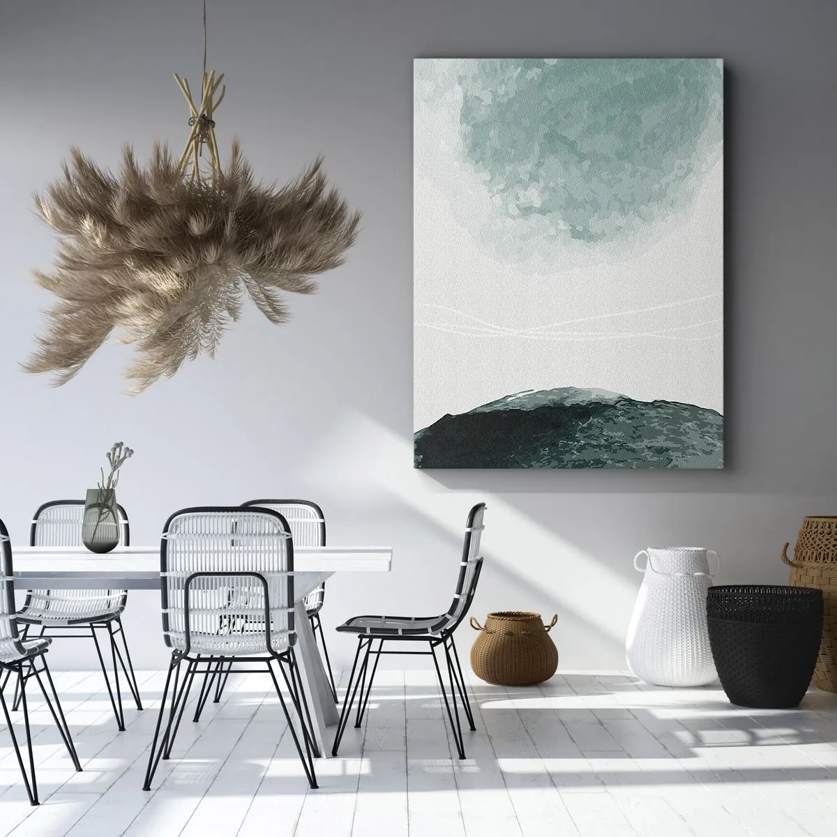 Canvastavla - Bild på duk - Ett möte med dimma - 45x80 cm