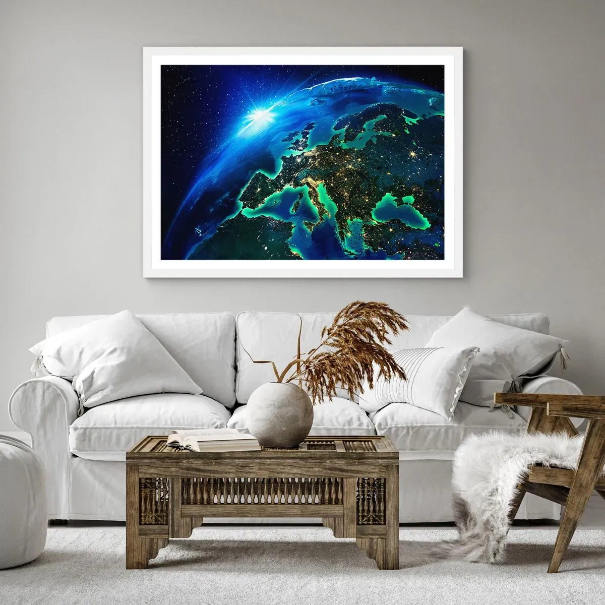 Affisch i vit ram - Glödande Europa - 50x40 cm