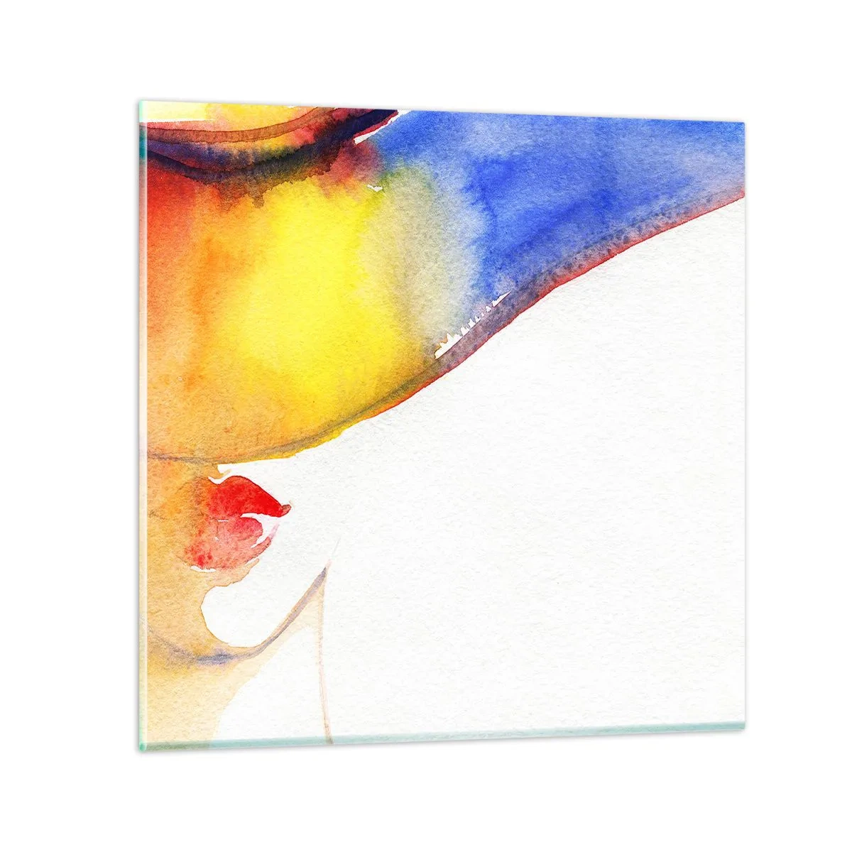Glastavla - Bild på glas - Damporträtt    - 70x70 cm