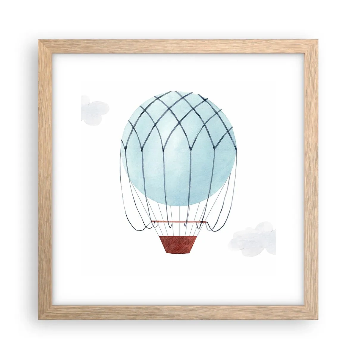 Affisch i ram av ljusek - Hel i molnen - 30x30 cm