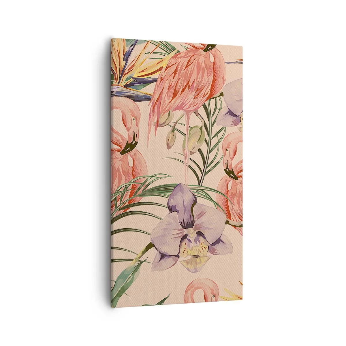 Canvastavla - Bild på duk - Rosa balett i blommor - 55x100 cm