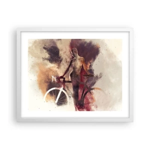 Affisch i vit ram - Cyklelsjäl i marmorform - 50x40 cm