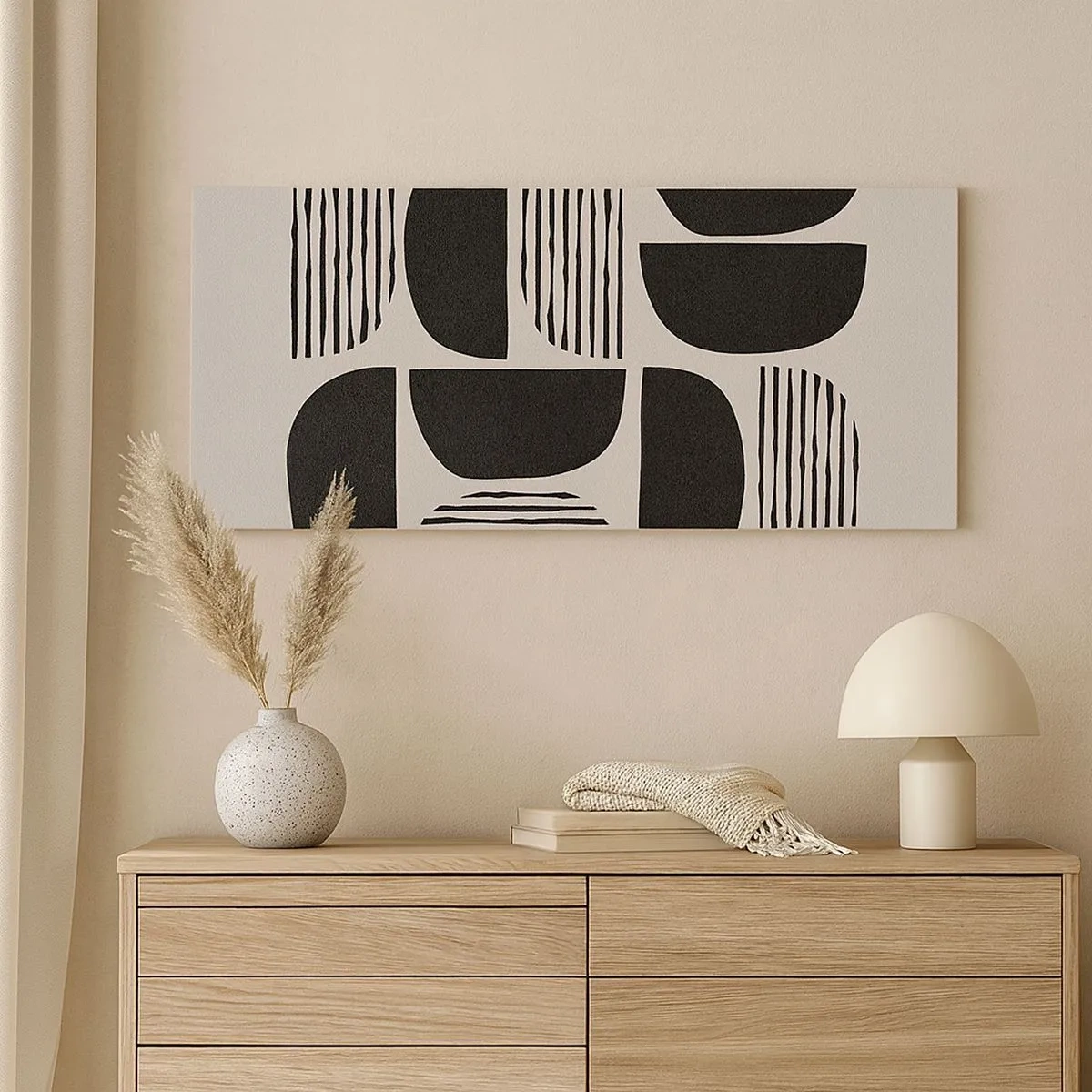 Canvastavla - Bild på duk - Arrangemang med halvor - 100x40 cm