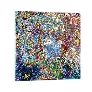 Glastavla - Bild på glas - Glasmålning - droppar  - 70x70 cm