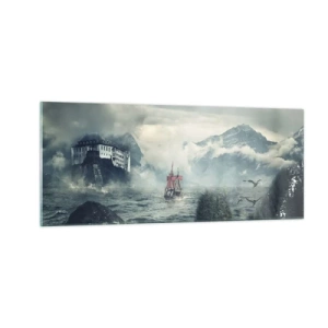 Glastavla - Bild på glas - På magiska vatten - 100x40 cm