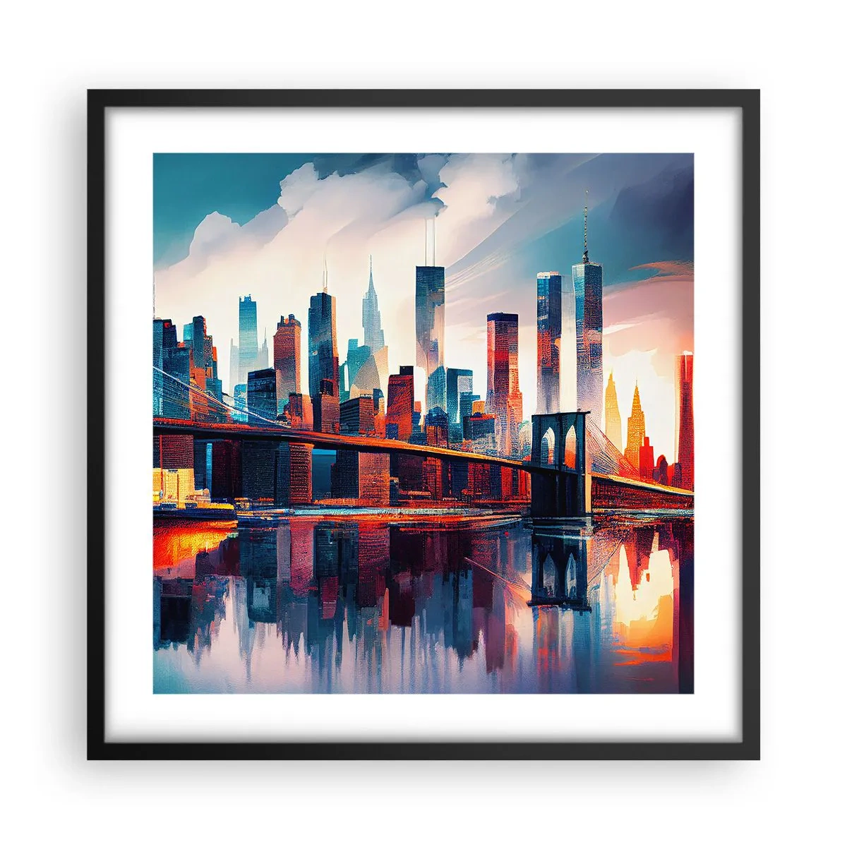Affisch i svart ram - Fenomenala New York - 50x50 cm