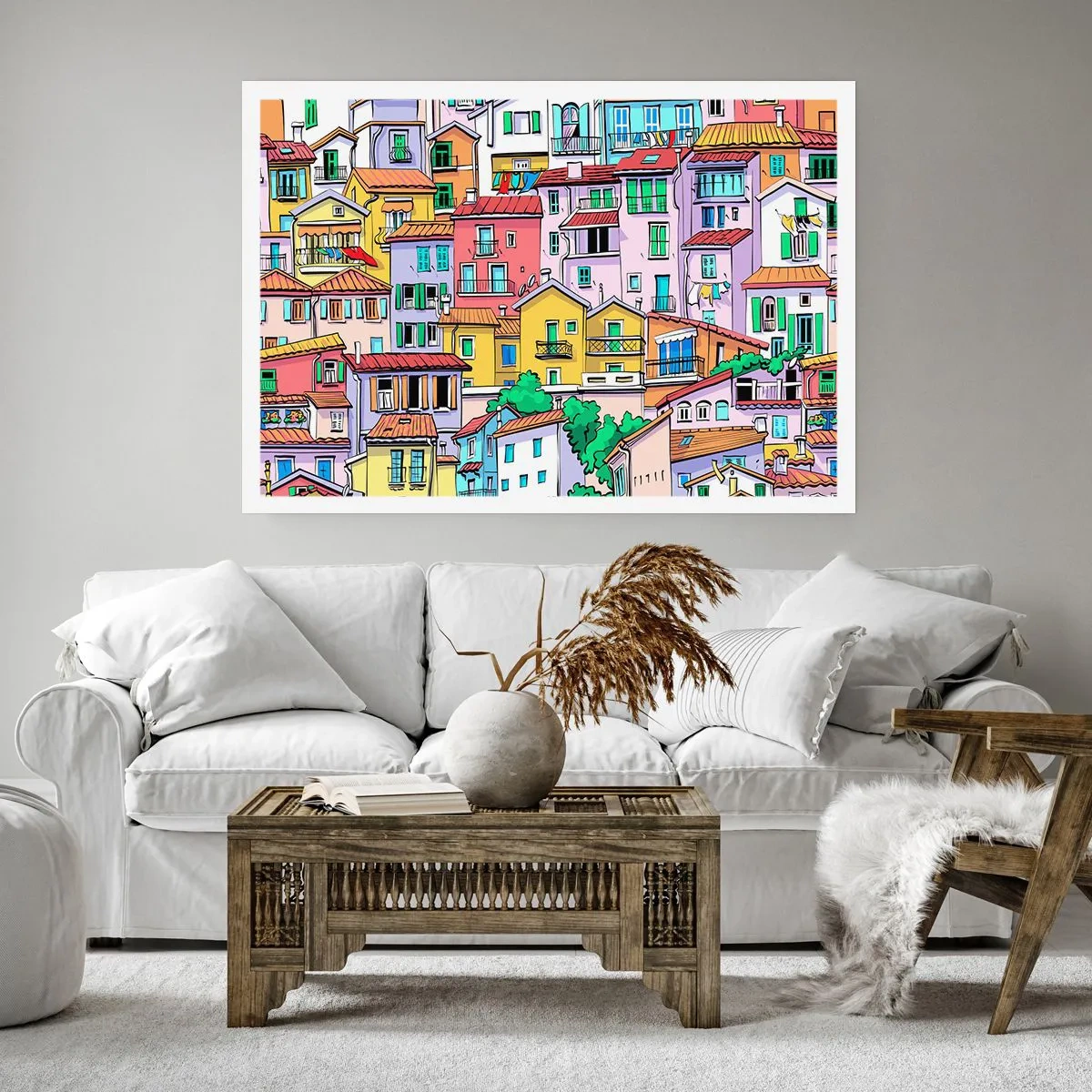 Affisch - Gladlynt stad - 70x50 cm