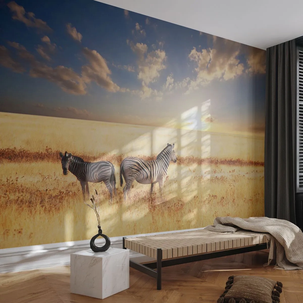 Fototapet Premium Sand - Gå härifrån, stör inte lugnet - Djur, Revben, Safari - 100x70 cm