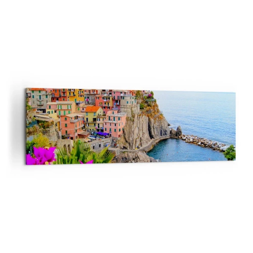 Canvastavla - Bild på duk - Skrattande stad - 160x50 cm