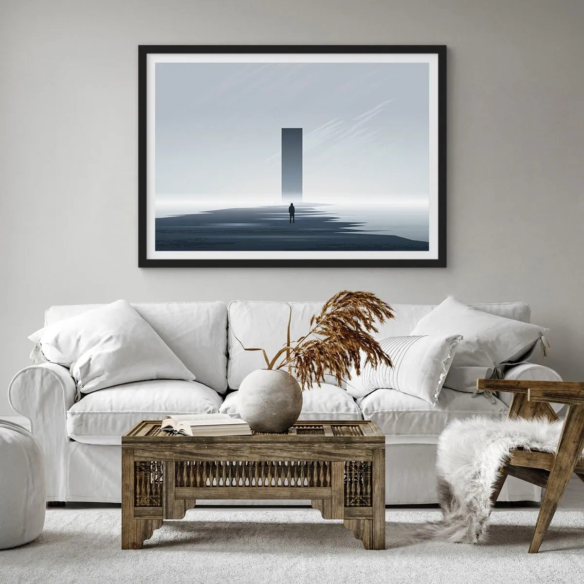 Affisch i svart ram - Möjlighet eller hot? - 70x50 cm