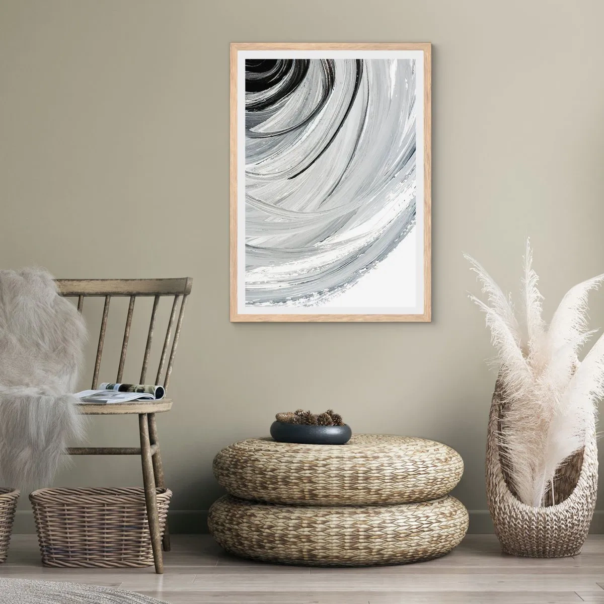 Affisch i ram av ljusek - Orbital komposition - 61x91 cm