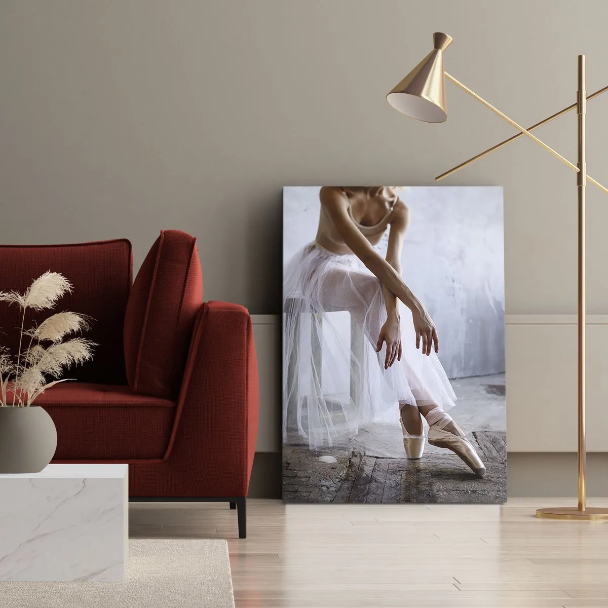 Canvastavla - Bild på duk - Innan rampljuset tänds - 45x80 cm