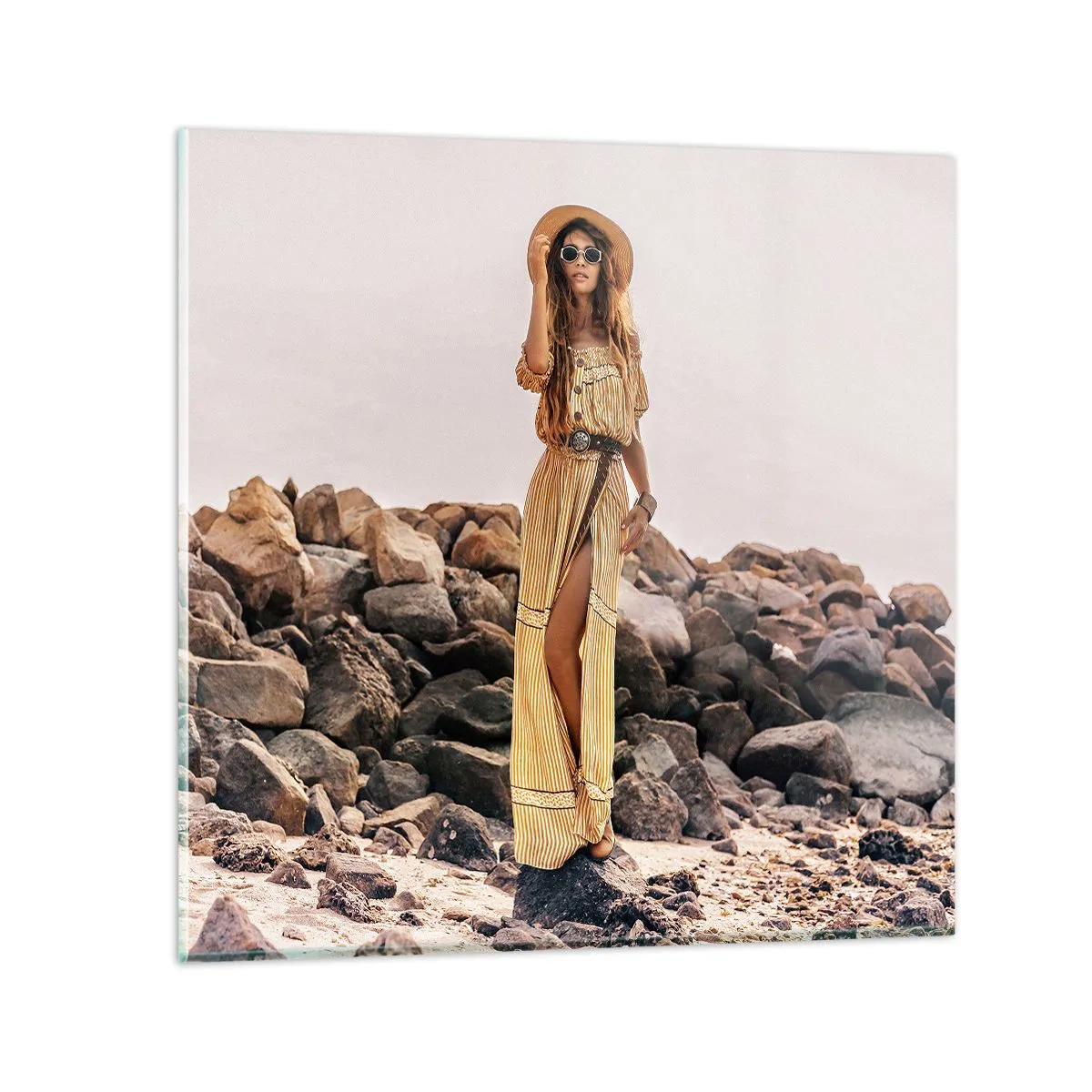 Glastavla - Bild på glas - Stenarnas magi - 60x60 cm