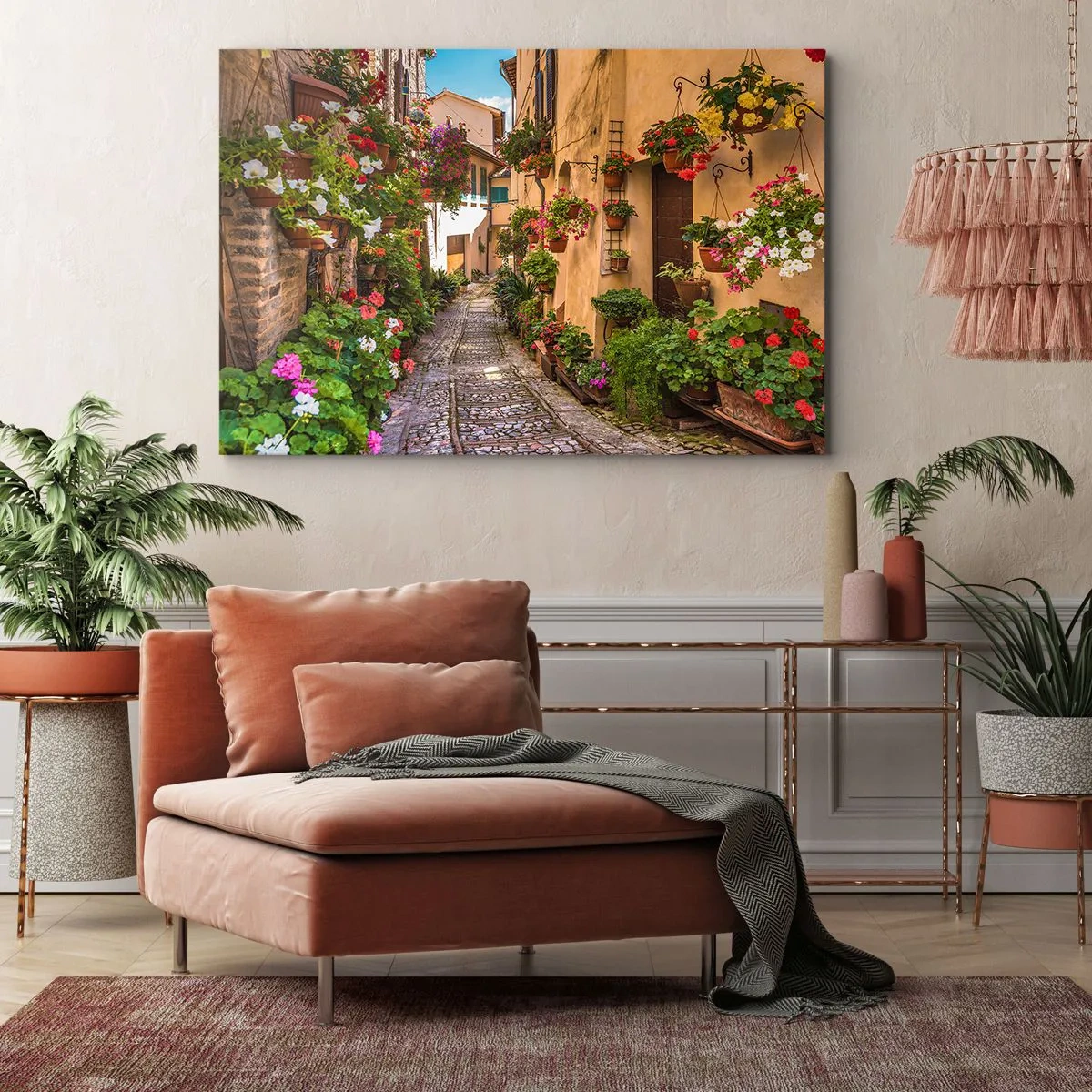 Canvastavla - Bild på duk - Italiensk gränd - 70x50 cm
