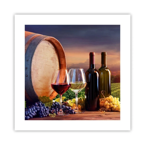 Affisch - Här smakar livet - 40x40 cm