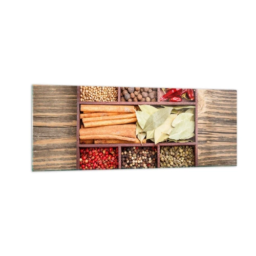 Glastavla - Bild på glas - Formordning, arombukett - 140x50 cm