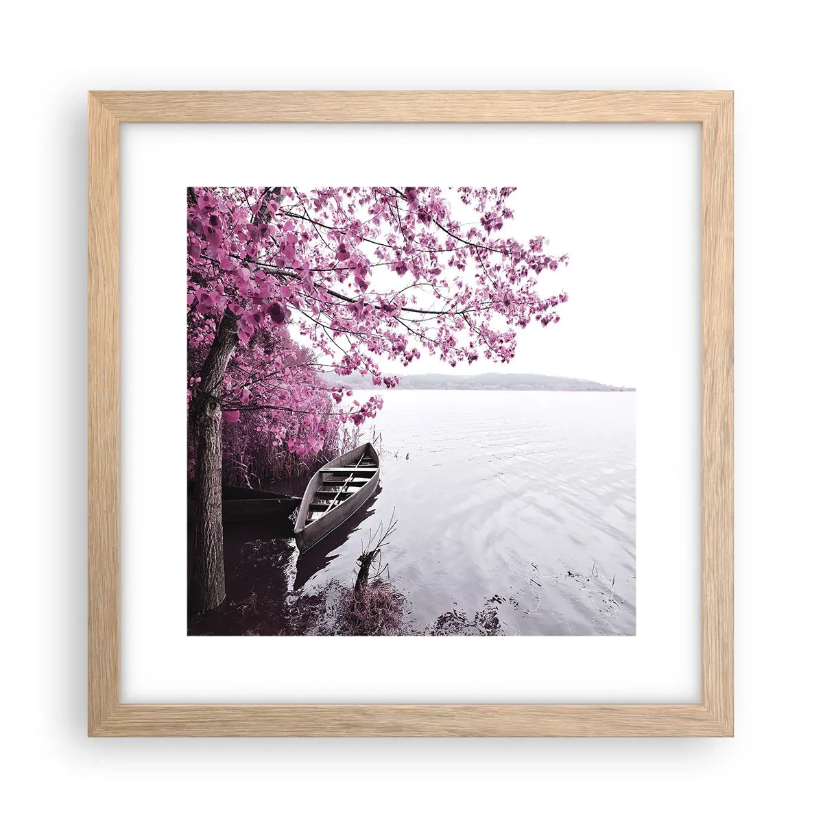 Affisch i ram av ljusek - I rosa tystnad - 30x30 cm