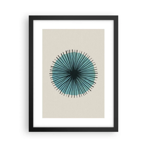 Affisch i svart ram - Radier mot blått - 30x40 cm