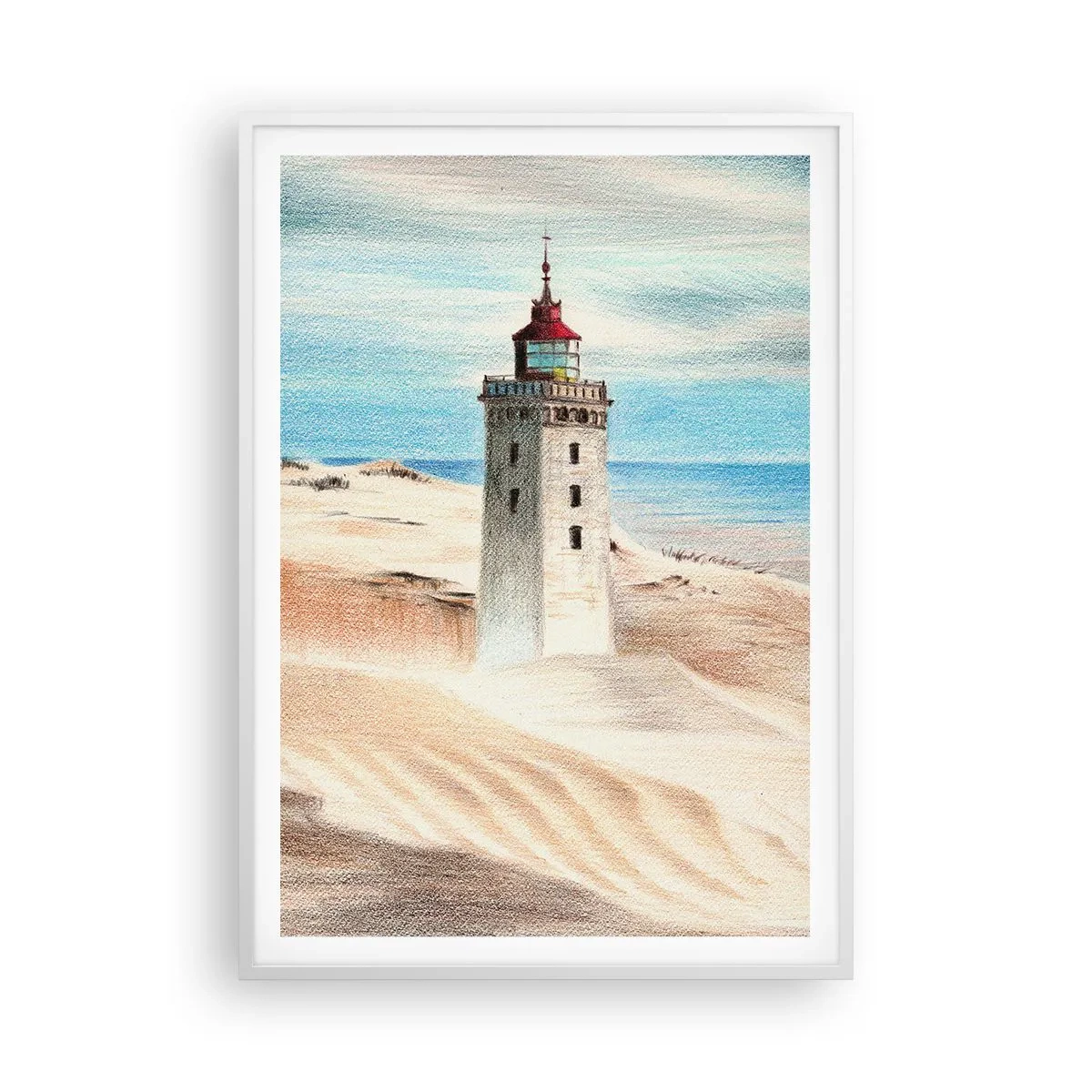 Affisch i vit ram - Tittar alltid i havet - 70x100 cm