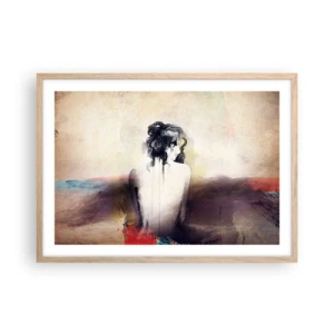 Affisch i ram av ljusek - Moderata linjer, ovala former - 70x50 cm