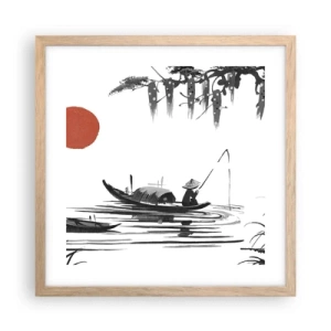 Affisch i ram av ljusek - Asiatisk eftermiddag - 40x40 cm