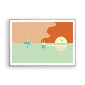 Affisch i ram av ljusek - Perfekt havslandskap - 100x70 cm