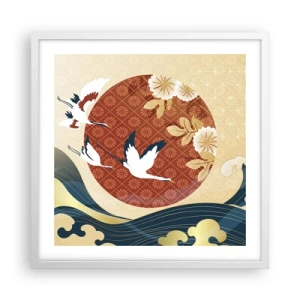 Affisch i vit ram - Japansk saga - 50x50 cm