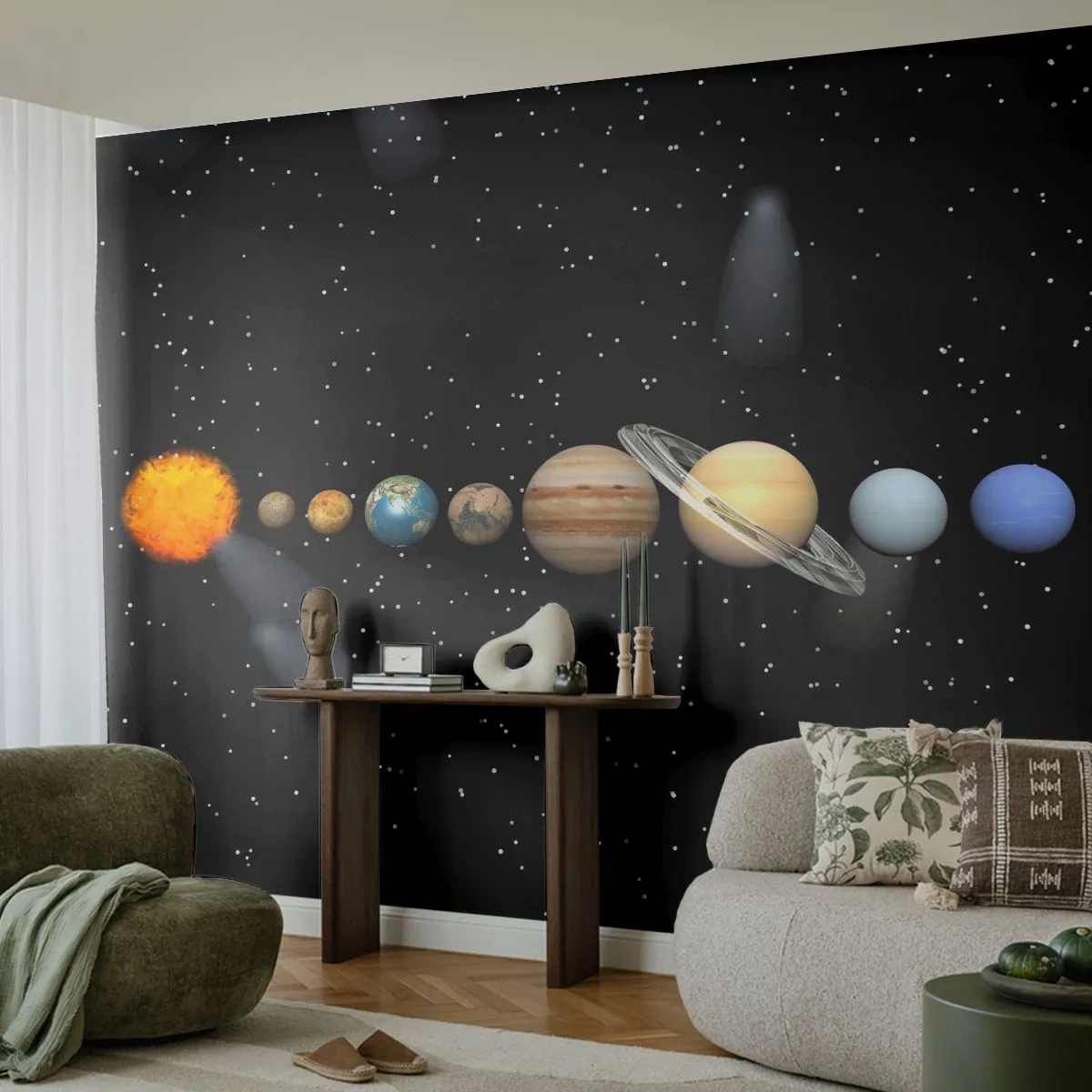 Självhäftande Fototapet Deluxe Sticker - Och planeterna blir galna... - Rymd och astronomi, Solsystem, Planeter - 250x175 cm