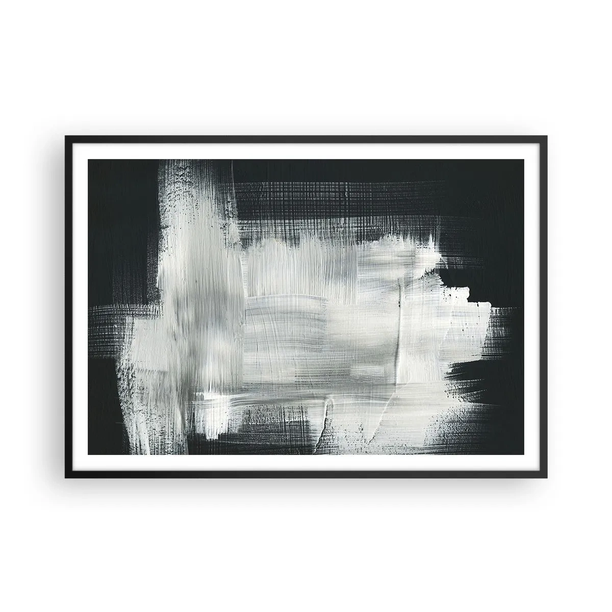 Affisch i svart ram - Vävd av det vertikala och horisontella - 100x70 cm