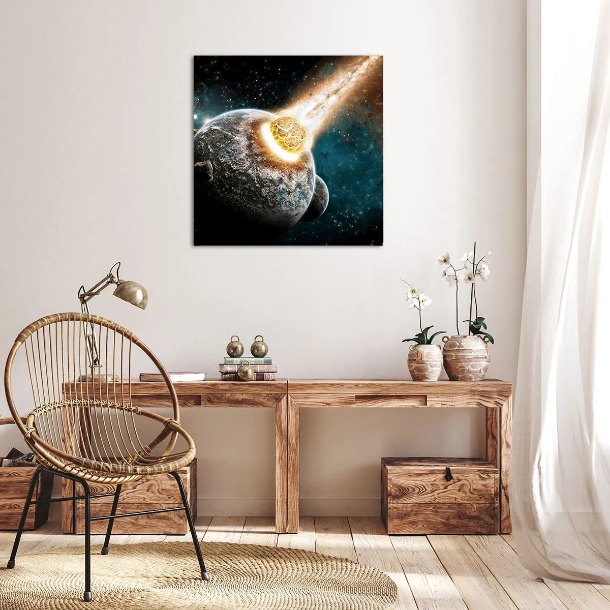 Canvastavla - Bild på duk - Förödelse eller födsel? - 70x70 cm