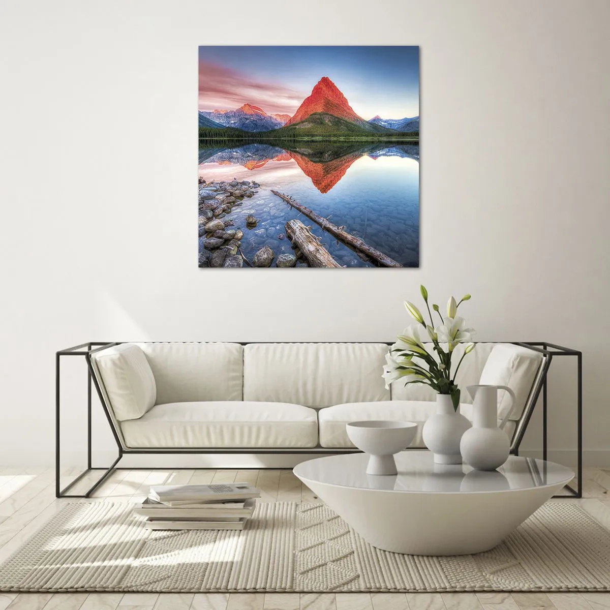 Glastavla - Bild på glas - Glöd och kyla - 50x50 cm