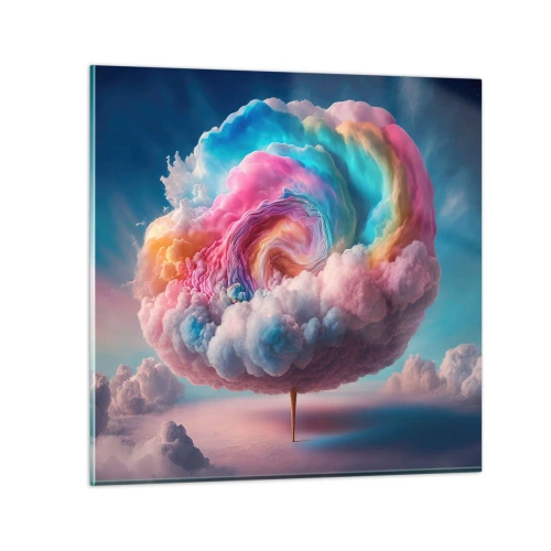 Glastavla - Bild på glas - En dröm om en nöjespark - 70x70 cm