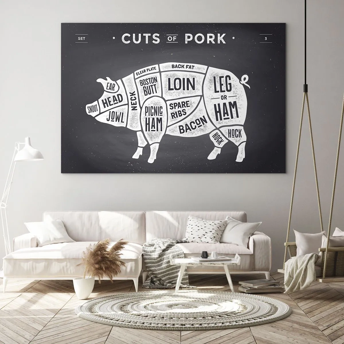 Glastavla - Bild på glas - Styckarens ABC - 120x80 cm