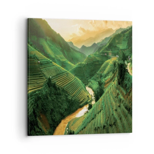 Canvastavla - Bild på duk - Vietnamesisk dal - 70x70 cm