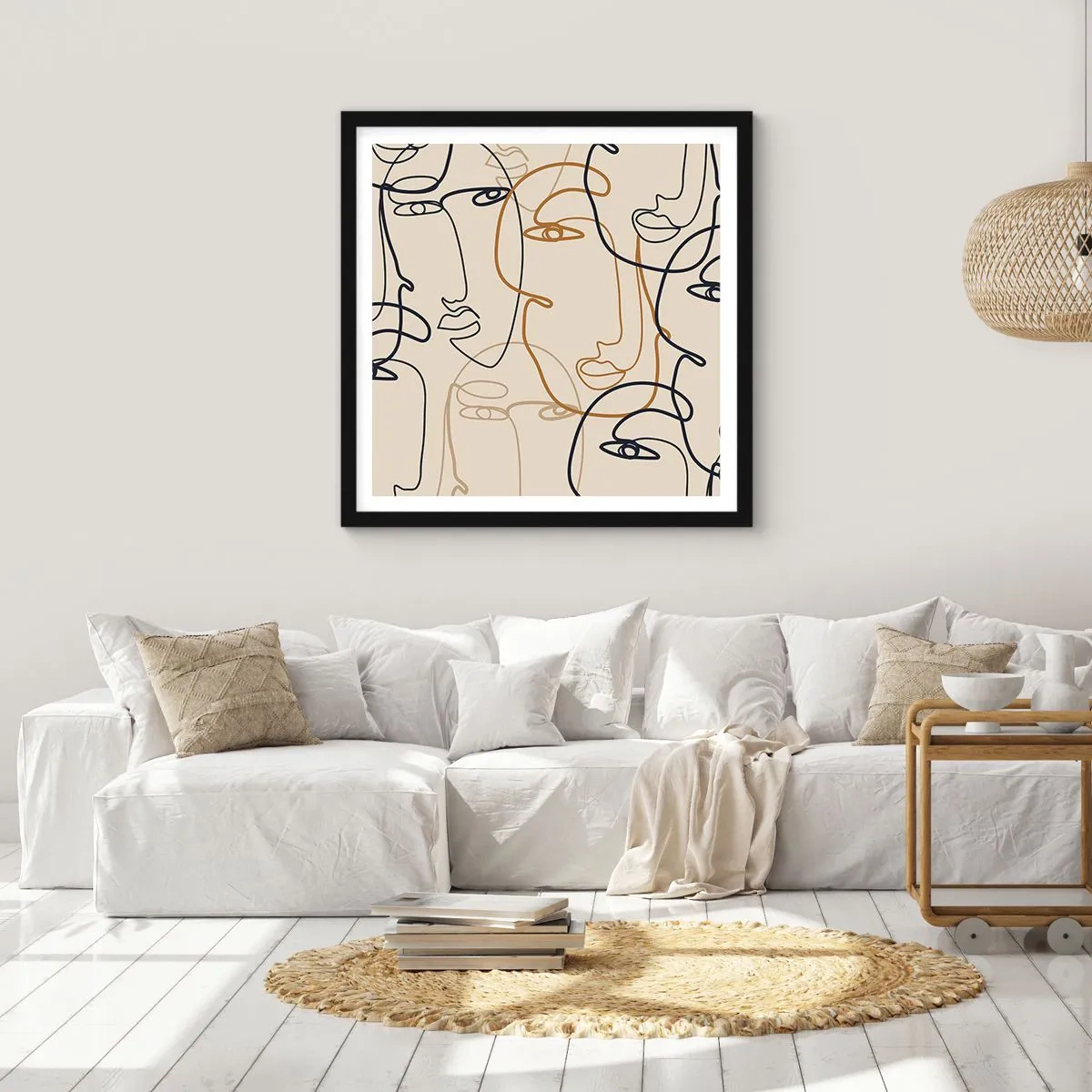 Affisch i svart ram - Mångfaldigad porträtt - 30x30 cm