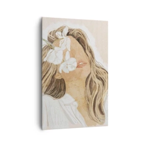 Canvastavla - Bild på duk - Bland blommorna i jubel - 80x120 cm