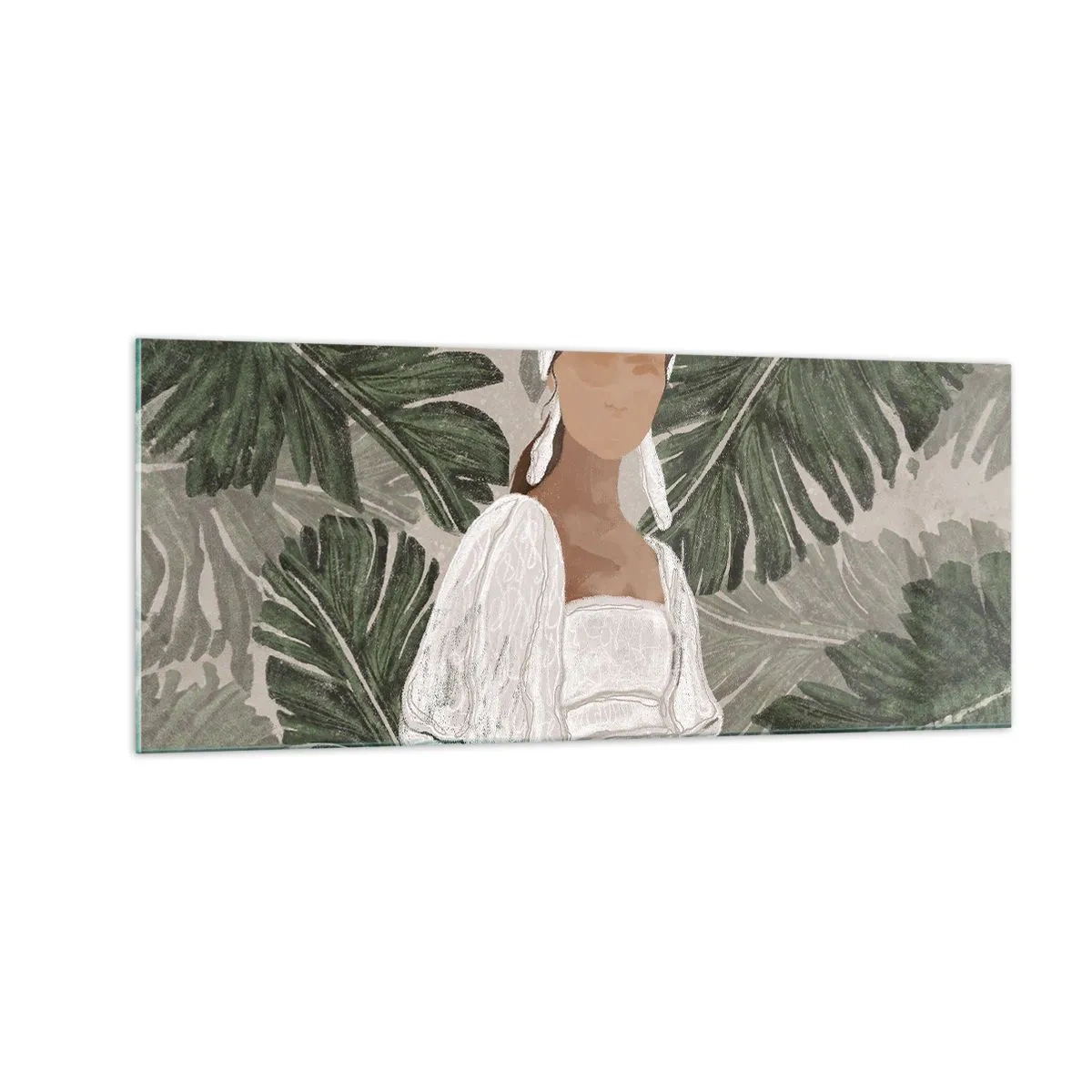 Glastavla - Bild på glas - Exotiskt porträtt - 100x40 cm