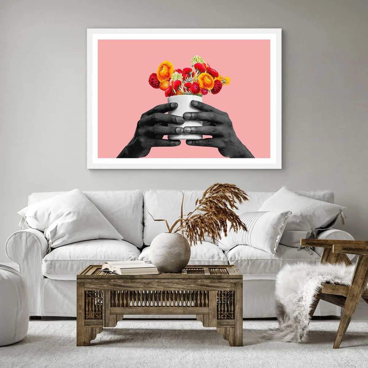 Affisch i vit ram - Livets apoteos - 60x60 cm
