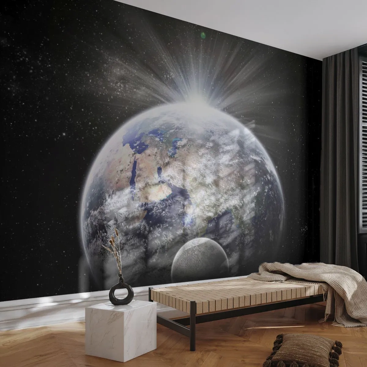 Fototapet Premium Canvas - I fullt sken - Astronomi, Kosmos, Galaxy - 250x175 cm