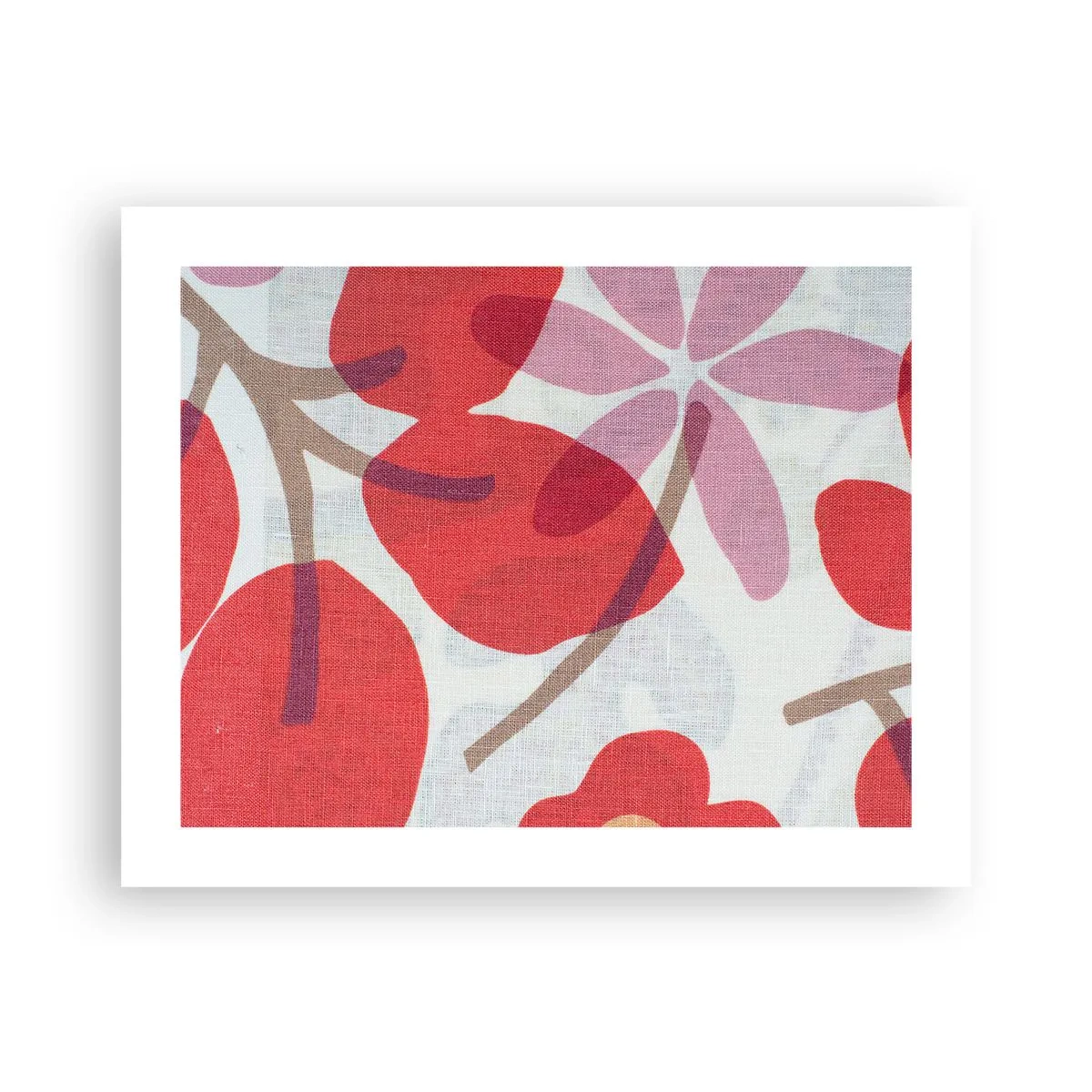 Affisch - Blomsterkomposition i rosa - 50x40 cm