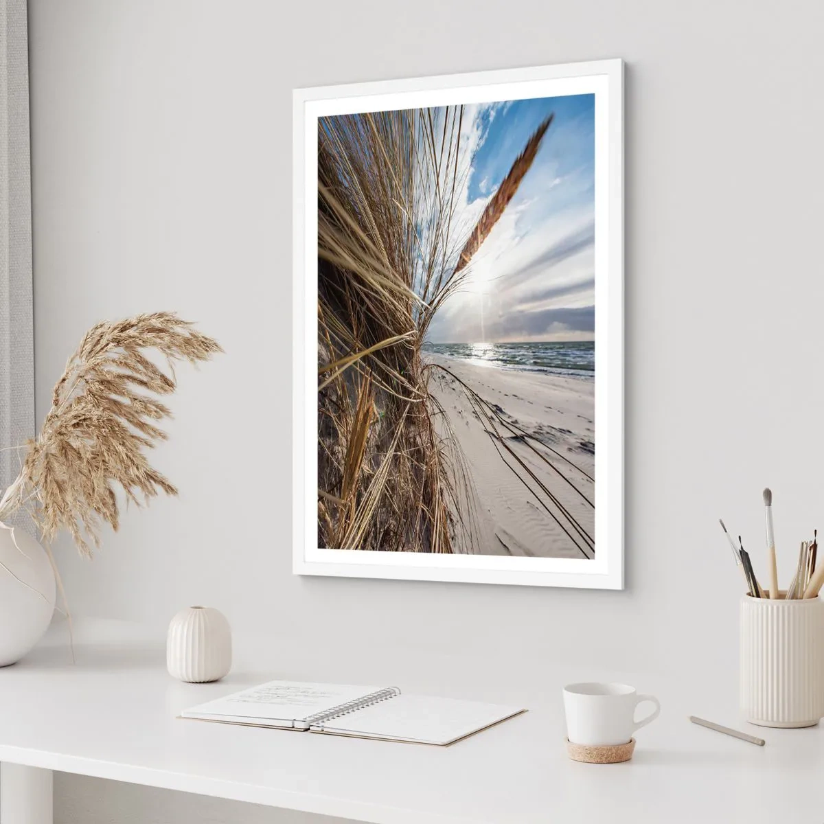 Affisch i vit ram - Elementens möte - 50x70 cm
