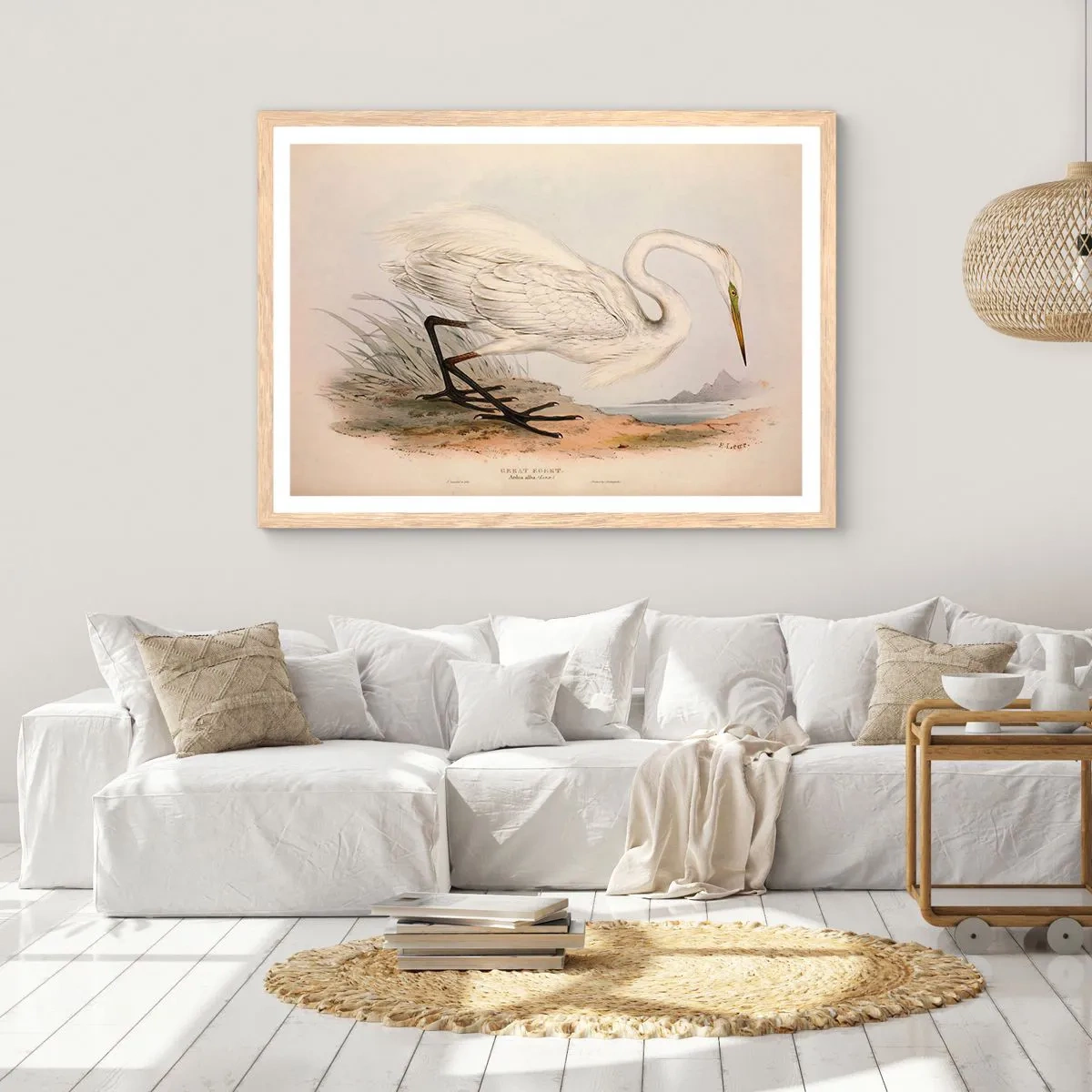 Affisch i ram av ljusek - En dam i vassen - 70x50 cm