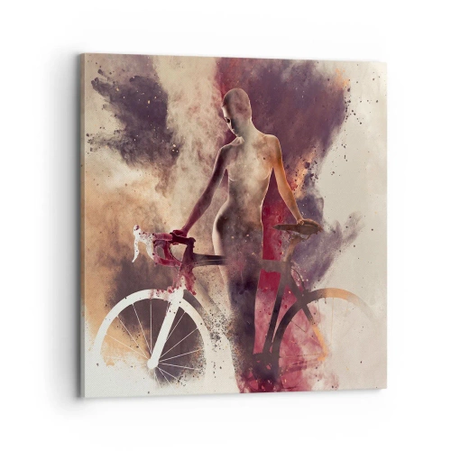 Canvastavla - Bild på duk - Cyklelsjäl i marmorform - 70x70 cm