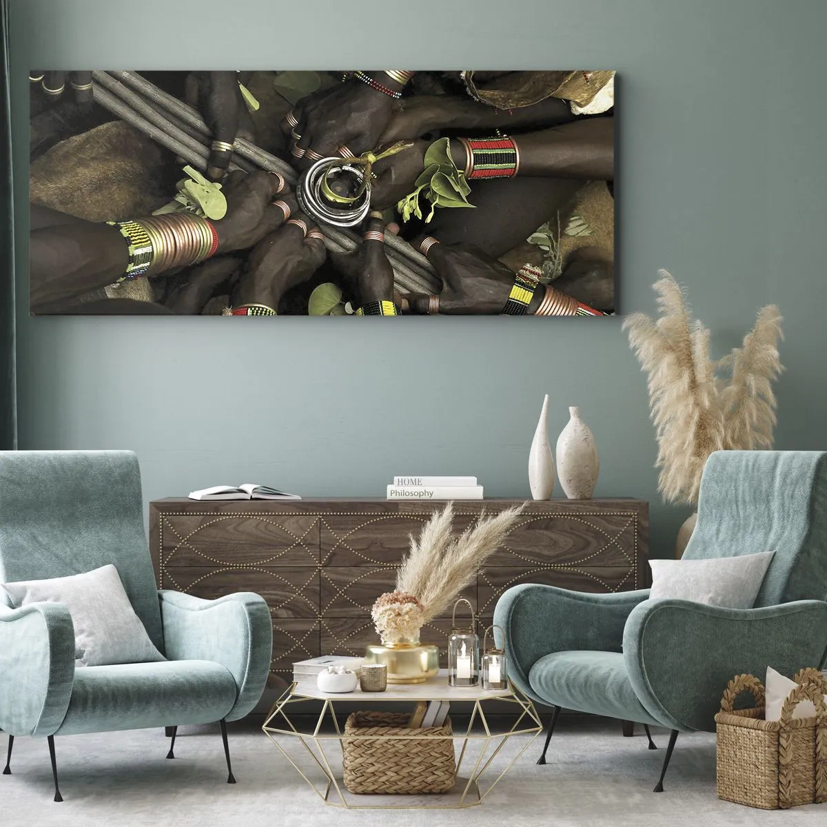 Canvastavla - Bild på duk - Vi är tillsammans - 100x40 cm