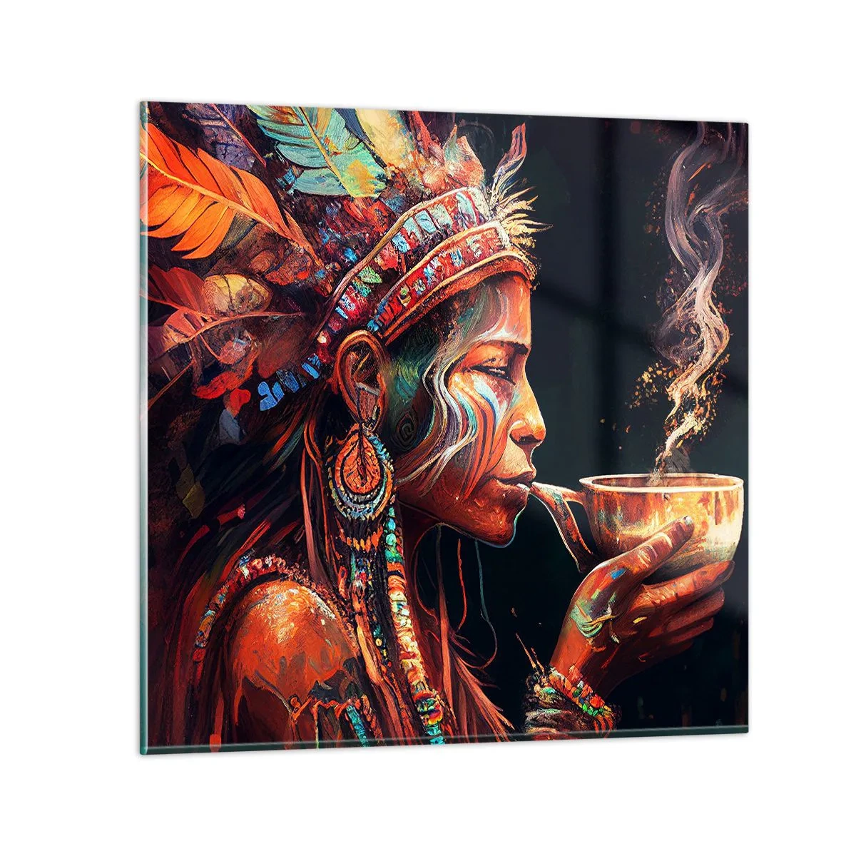 Glastavla - Bild på glas - En magisk ritual - 60x60 cm