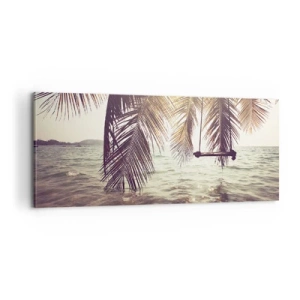 Canvastavla - Bild på duk - Gunga i molnen hur mycket du vill - 100x40 cm