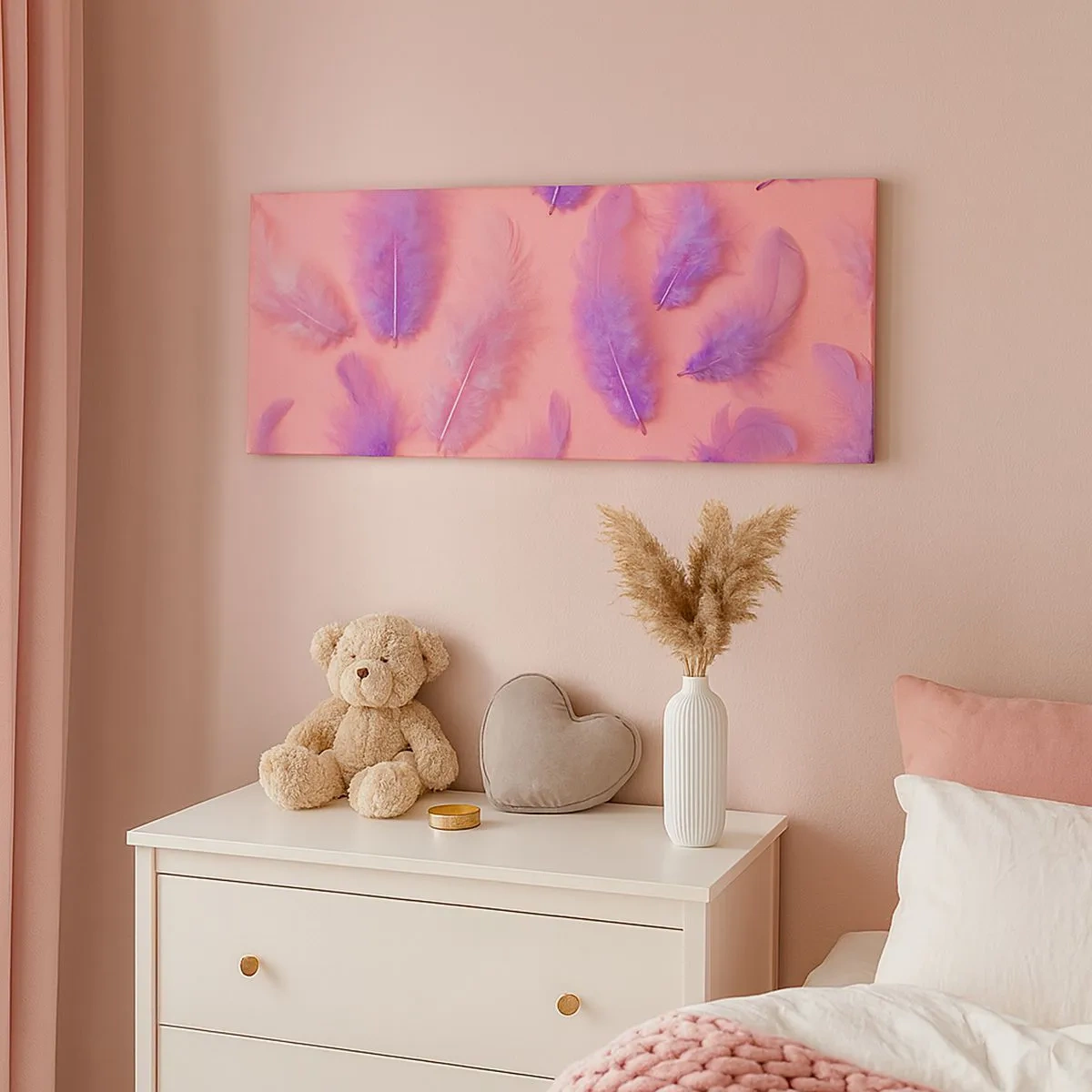 Canvastavla - Bild på duk - Lusten liljefågel - 100x40 cm