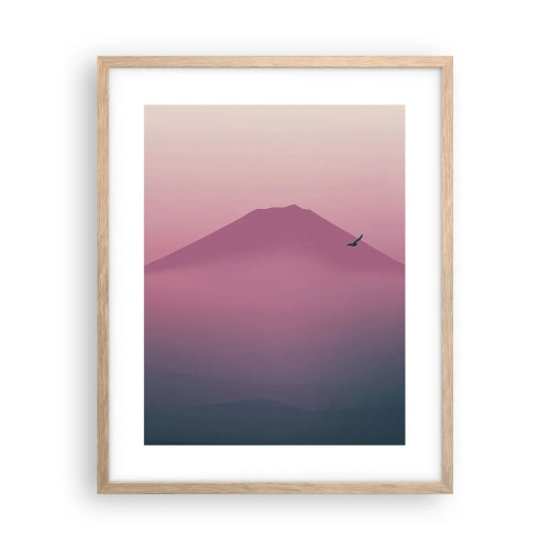 Affisch i ram av ljusek - Vandrare över molnen - 40x50 cm