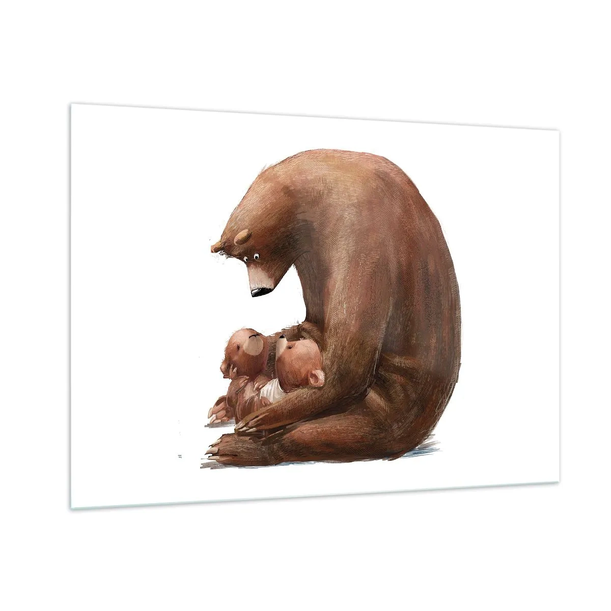 Glastavla - Bild på glas - Söta drömmar, barn - 100x70 cm